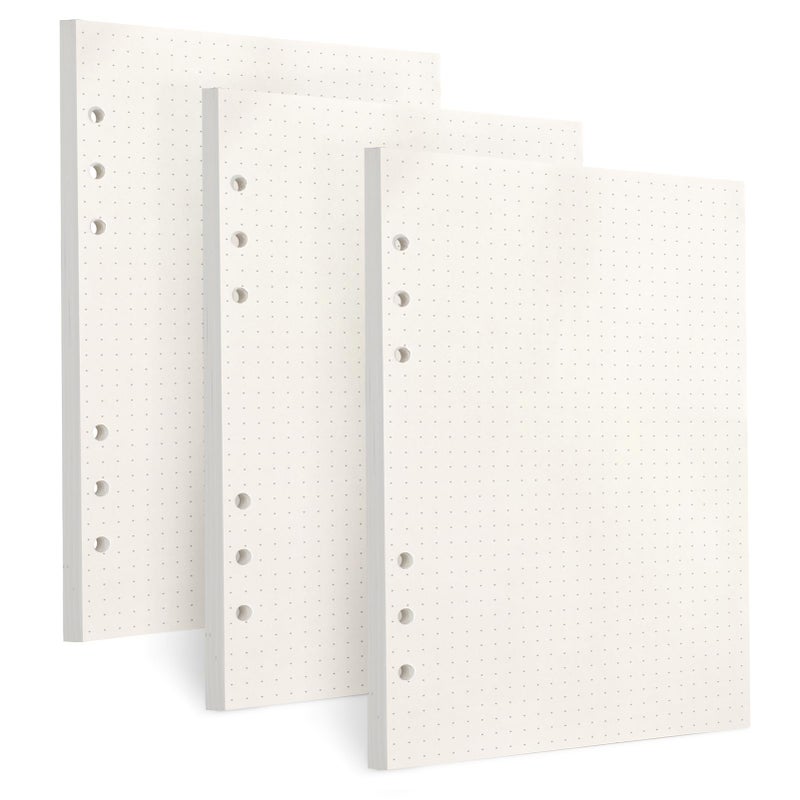 Toplive [3 Pack] A5 Refill Paper - 100GSM Thick 6 Hole Filler Inserts, 135 Sheets (270 Pages) for 6 Ring Binder Journal Notebook, Dotted - Image 1